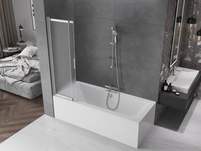 Mexen Fox, 2 szárnyas kádparaván 85x150 cm, 5 mm matt üveg, króm profil, 891-085-002-01-30