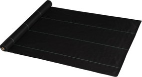 Outsunny Gyomirtó Szövet 2x25m Geotextília Háló 60 g/m² Gyomok Ellen, Fekete | Aosom