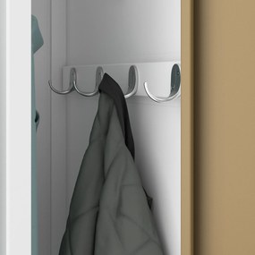 Munkavállalói szekrény, 4 rekeszes, fehér/dió, 800x1800x500 mm: KACPER Eco Design