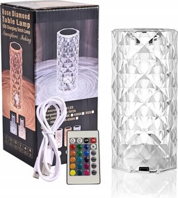 Led-es Világító Lámpa Kristály Gyémánt Színes Rgb Érintőképernyős Usb Távirányító