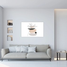 Kép - Vonal művészeti virágok N⁰1 (90x60 cm)