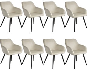 tectake 404049 8 marilyn bársony kinézetű szék, fekete színű - krém / fekete