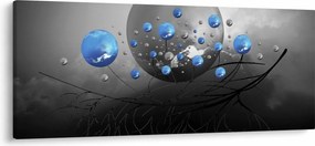 Kék absztrakt gömbök képe (120x50 cm)