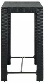 fekete polyrattan kerti bárasztal 100 x 60,5 x 110,5 cm