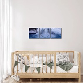Vízesés képe télen (órával) (90x30 cm)