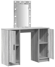 LED-es sminktükör Szürke Sonoma 102x33x135 cm
