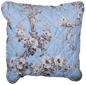 Vintage Steppelt párnahuzat 50x50 cm kék virág mintás