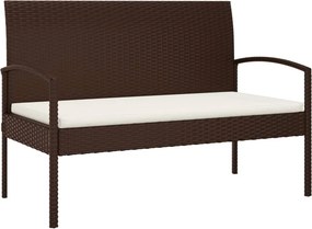 vidaXL barna polyrattan kerti pad párnával 105 cm