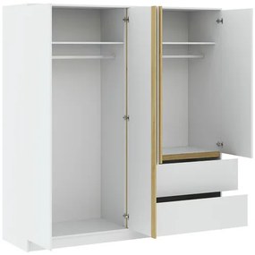 BASIT Gardróbszekrény Fehér Színben 195 cm