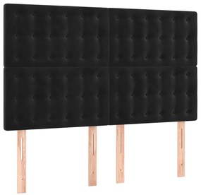 fekete bársony LED-es fejtámla 144x5x118/128 cm