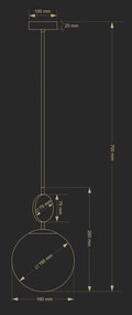 Függeszték Nikkel DIMARO KUTEK DIM-ZW-1-N-160