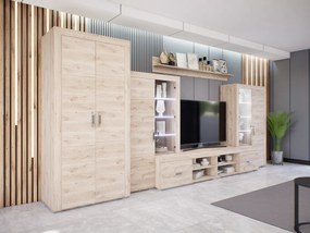 Luxara III. szekrénysor (Fehér Tölgy) 2 ajtós ruhás elemmel modern