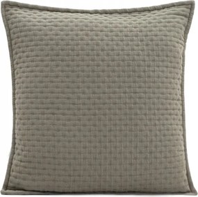 Anisha olívazöld párnahuzat dekoratív foltvarrással 45x45cm Homla