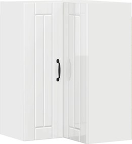 vidaXL Konyhaszekrény Magas Fényű Fehér 57 x 57 x 80 cm Faanyag