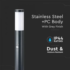 Kültéri lámpa érzékelővel 1xE27/60W/230V IP44 80cm antracit