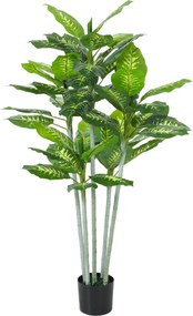 HOMCOM műnövény Calathea, 150 cm, cement kaspóval — beltéri | Aosom