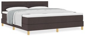 Box Spring Ágy matraccal Sötétbarna 180x200 cm Szövet