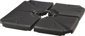 Outsunny 4 darabos Napernyő Alap, Teraszra és Kertbe - Homokkal/Vízzel Tölthető, Hangyás Napernyő Stabilizáló, HDPE Fekete | Aosom