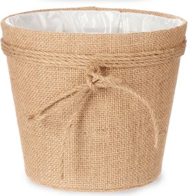 Fonott Virágtartó Fedél Juta Masnival, 20 X 16 CM, Ibergarden