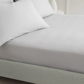 Szürke gumis pamut-perkál lepedő 150x200 cm Cotton Percale – Bianca