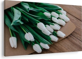 Egy csokor fehér tulipán képe (90x60 cm)