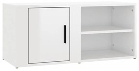 2 db magasfényű fehér szerelt fa TV-szekrény 80x31,5x36 cm