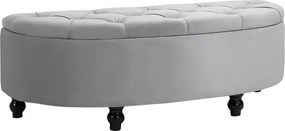 HOMCOM Tárolópad, Kárpitozott pad bársonyhatású bevonattal, tárolósláda falábakkal, 120 x 46 x 42 cm, szürke