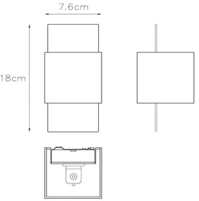 Lucide 23208/31/30 - Fali lámpa CUBO 1xG9/40W/230V fekete