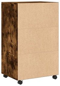 füstös tölgy színű szerelt fa kerekes szekrény 55 x 40 x 91 cm