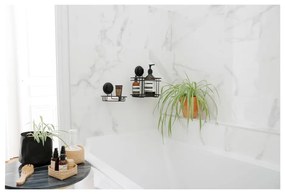 Bestlock Black All Purpose Holder fekete öntapadós fürdőszobai polc, 30 x 20,5 cm - Compactor
