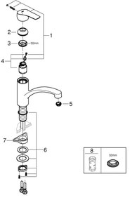 GROHE 30530002 - Mosogató csaptelep START, fényes króm
