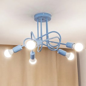 Felületre szerelhető mennyezeti csillár OXFORD 5xE27/15W/230V kék