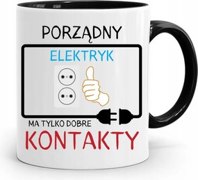 Fekete Bögre Villanyszerelőnek Rendes Villanyszerelő nyomott mintával