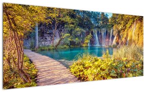 Kép - Plitvicei-tavak, Horvátország (120x50 cm)