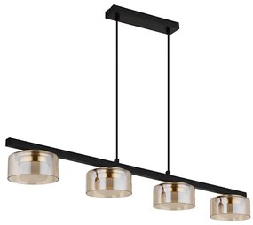 Globo 16055-4HG - LED Csillár zsinóron HIGGINS 4xGX53/6W/230V füstös/barna