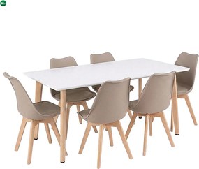 Silla 150 6+1 étkező garnitúra fehér-bézs