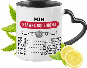 Fekete Bögre Szív Alakú Füllel Mima számára Ideális Ajándék