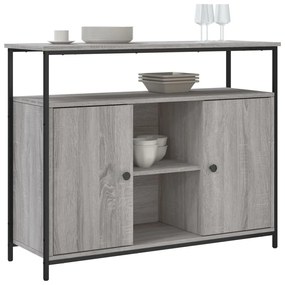 szürke sonoma színű szerelt fa tálalószekrény 100 x 35 x 80 cm