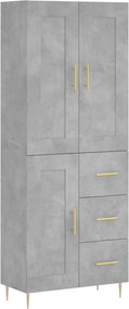 vidaXL betonszürke szerelt fa magasszekrény 69,5 x 34 x 180 cm