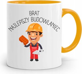 Sárga Bögre Testvérnek Legjobb Építő Nyomtatott Fényképpel