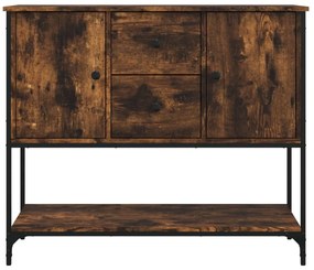 füstös tölgy színű szerelt fa tálalószekrény 100 x 36 x 85 cm