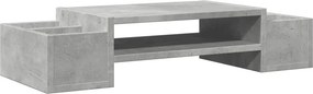 vidaXL betonszürke szerelt fa monitorállvány tárolóval 70 x 27 x 15 cm