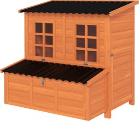 PawHut fa csirkeól 100×86×100 cm — kifutó-nyílás, fészekdoboz, vízálló tető, 2 ülőrúd, átalakítható rámpa, 4–6 tyúk (narancssárga) | Aosom
