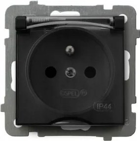 Ospel As Fröccsenő víz elleni aljzat IP-44 Fekete metál GPH-1GZ/m/33/d