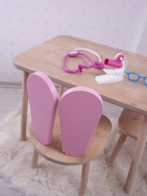 Gyerekasztal székekkel Bunny One Chair Set - Pink, Brown