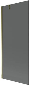 Mexen Next, kĂĄdparavĂĄn 1 szĂĄrny 80 x 150 cm, fix szĂĄrny, 6 mm szĂŒrke ĂŒveg, arany profil, 895-080-000-00-40-50
