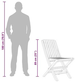 6 db összecsukható tömör tíkfa kerti szék 47 x 47 x 89 cm