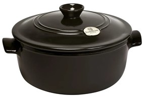 Fekete kerámia lábas fedővel, ⌀ 27 cm - Emile Henry