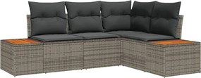 vidaXL Kerti Kanapé Szett párnával 5 pcs Bézs Poli rattan