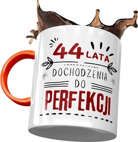 Narancssárga bögre Születésnapra 44 44-es 44-es, fényképes nyomattal